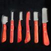 Professional Pet Grooming 6 Stripping Knives Set Wood Color