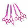 4 Pcs Pet/Dog Grooming Shears/Scissors Set Pink Color