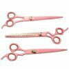 3 Pieces Love Pink Pet/Dog Grooming Shears Set