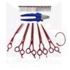 8 Mjolnir Pet/Dog Grooming Shears/Scissors Red Heart Set