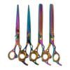 Professional 4 Pieces Multi Color Dog/Pet Grooming Shears Set